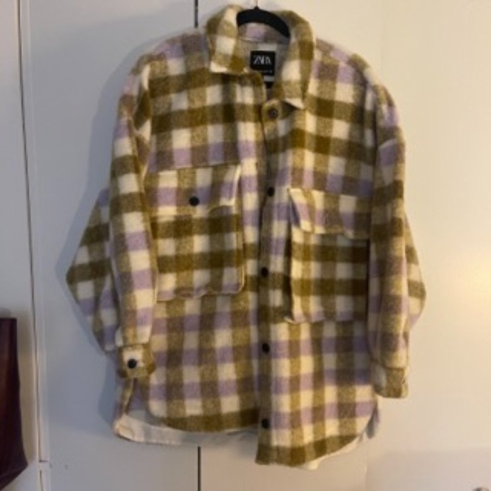 Zara Green and Purple Shacket